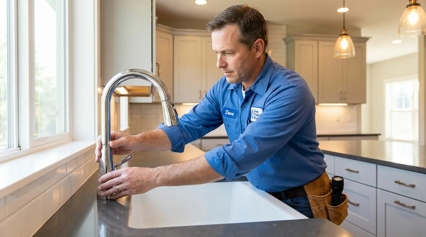 Kitchen faucet installation by Johns Plumbing LLC in Le Mars